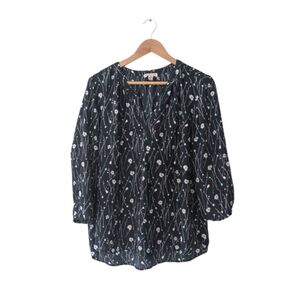 Lila Rose Navy Floral Blouse